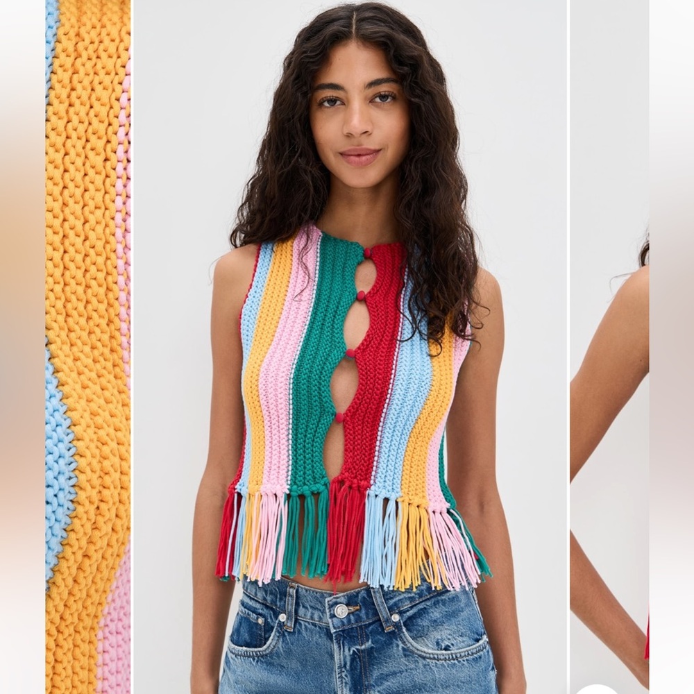 Line and Dot Chlo striped woven top
